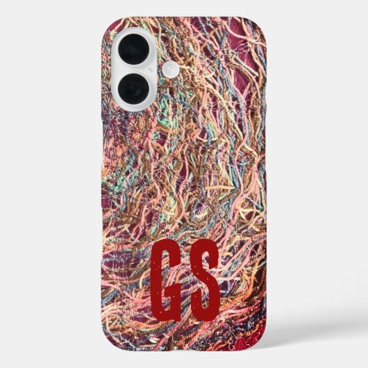 モノグラムイニシャルカラフル抽象芸術パタガーリーーン Case-Mate iPhoneケース (裏面)
