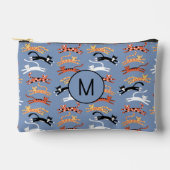 モノグラムイニシャルキティパーソナライズされたネコ アクセサリーポーチ (正面)