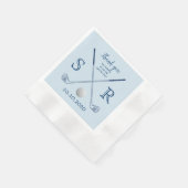 モノグラムイニシャルゴルフクラブカクテルパーティーナプキン 縁ありカクテルナプキン (角)