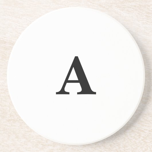 モノグラムイニシャルシンプルエレガント名前をカスタムするギフト コースター (正面)