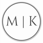モノグラムイニシャルシンプル名ミニマル結婚の シール<br><div class="desc">モノクロイニシャル（編集、変更、およびパーソナライズが可能）でユニーク印刷された背景。デザインは、すべてのサイズで利用可能な、ちょうどあなたが必要とする適切なサイズを選択。</div>