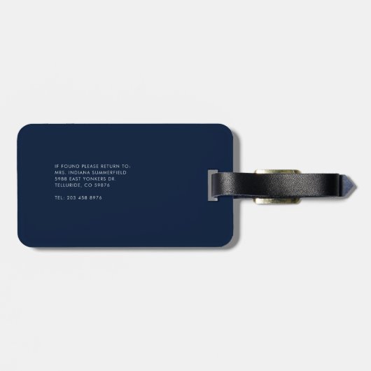 モノグラムイニシャルスクリプト名差出人住所 ラゲッジタグ (裏面横)