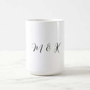 モノグラムイニシャルスクリプト 結婚ギフト パーティーファーバー コーヒーマグカップ