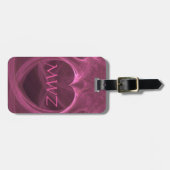 モノグラムイニシャルズシルキーピンクハート  ラゲッジタグ (正面横)