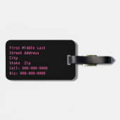 モノグラムイニシャルズシルキーピンクハート  ラゲッジタグ (裏面横)