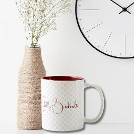 モノグラムイニシャルタイポグラフィモダンシンプル ツートーンマグカップ