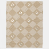 モノグラムイニシャルダイヤモンド – ラグジュアリールックブランケット フリースブランケット (正面)