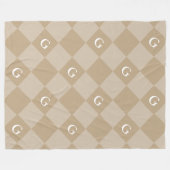 モノグラムイニシャルダイヤモンド – ラグジュアリールックブランケット フリースブランケット (正面(横))