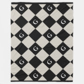 モノグラムイニシャルダイヤモンド – ラグジュアリールックブランケット フリースブランケット (正面)