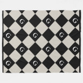 モノグラムイニシャルダイヤモンド – ラグジュアリールックブランケット フリースブランケット (正面(横))