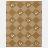 モノグラムイニシャルダイヤモンド – ラグジュアリールックブランケット フリースブランケット (正面)