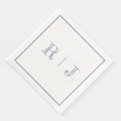 モノグラムイニシャルダスティーモダンブルー結婚ズ (コーナー)