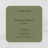 モノグラムイニシャルトレンドカラー赤と緑 スクエア名刺 (裏面)