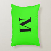モノグラムイニシャルネオングリーンカラフルブライトギフト アクセントクッション (正面(垂直))