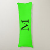 モノグラムイニシャルネオングリーンカラフルブライトギフト ボディピロー (正面縦)