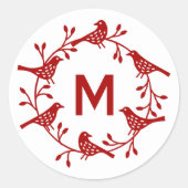 モノグラムイニシャルバードリーススカンジナビア ラウンドシール (正面)