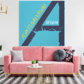 モノグラムイニシャルバーバルミツワーサインインボード キャンバスプリント (インサイチュ (リビング))