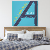 モノグラムイニシャルバーバルミツワーサインインボード キャンバスプリント (インサイチュ (寝室))