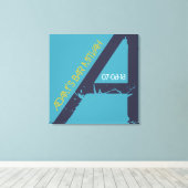 モノグラムイニシャルバーバルミツワーサインインボード キャンバスプリント (インサイチュ (ウッドフロア))