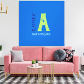 モノグラムイニシャルバーバルミツワーサインインボード キャンバスプリント (インサイチュ (リビング))