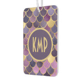 モノグラムイニシャルパープル金ゴールドマーメイドはかりで測 カーエアーフレッシュナー (左)