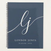 モノグラムイニシャルビジネスプランナースクリプト名 プランナー手帳 (正面)