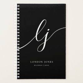 モノグラムイニシャルビジネス白黒イニシャル プランナー手帳