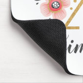 モノグラムイニシャルピンクガーリー金ゴールド文字 マウスパッド (コーナー)