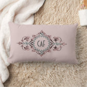 モノグラムイニシャルピンクグレーシルバーフローリッ華美シュ ランバークッション (ブランケット)