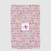 モノグラムイニシャルピンクレインボーゴルフタオル ゴルフタオル (正面)