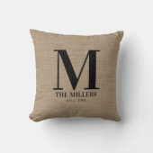 モノグラムイニシャルファミリーパーソナライズされた名 クッション (正面)
