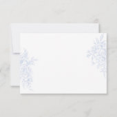 モノグラムイニシャルフローラブルートワ結婚ールズブライダル 出欠カード (裏面)