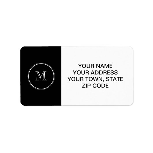 モノグラムイニシャルブラックハイエンドカラー ラベル (正面)