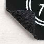 モノグラムイニシャルブラック&ホワイトキュートシンプル マウスパッド (コーナー)