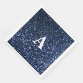 モノグラムイニシャルブルーグリッター白カスタム名 (コーナー)