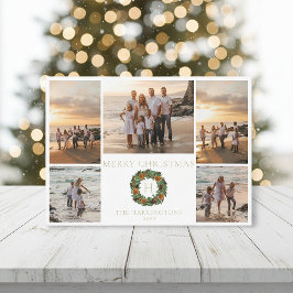 モノグラムイニシャルホリデードライオレンジ松のリース シーズンカード