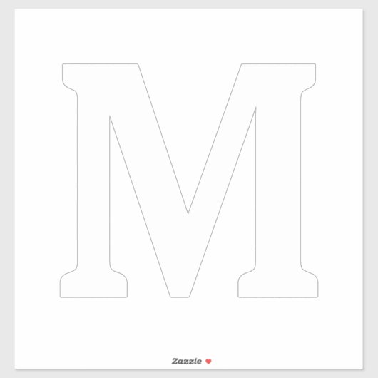 モノグラムイニシャルホワイトはっきりした名前をカスタムするトレンディー シール (シート)