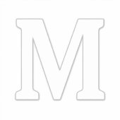 モノグラムイニシャルホワイトはっきりした名前をカスタムするトレンディー シール (正面)