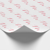 モノグラムイニシャルホワイトレッドミニマルユニークリスト ラッピングペーパー (角)