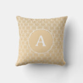 モノグラムイニシャルミニマルバイージュ金ゴールド幾何学模様 クッション (裏面)