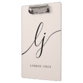 モノグラムイニシャルミニマルプロフェッショナルスクリプト名 クリップボード (左)