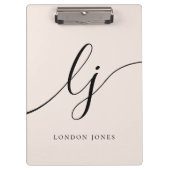 モノグラムイニシャルミニマルプロフェッショナルスクリプト名 クリップボード (正面)