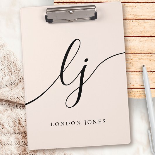 モノグラムイニシャルミニマルプロフェッショナルスクリプト名 クリップボード