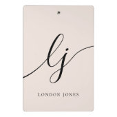 モノグラムイニシャルミニマルプロフェッショナルスクリプト名 ミニクリップボード (裏面)