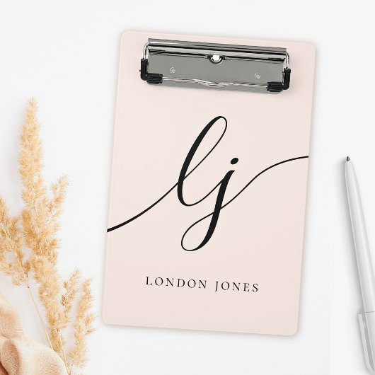 モノグラムイニシャルミニマルプロフェッショナルスクリプト名 ミニクリップボード