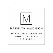 モノグラムイニシャルミニマル差出人住所 ラバースタンプ (インプリント)