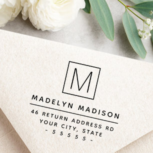 モノグラムイニシャルミニマル差出人住所 ラバースタンプ