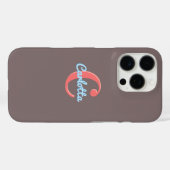 モノグラムイニシャルモカブラウンおしゃれデザイン Case-Mate iPhoneケース (裏面 (横))