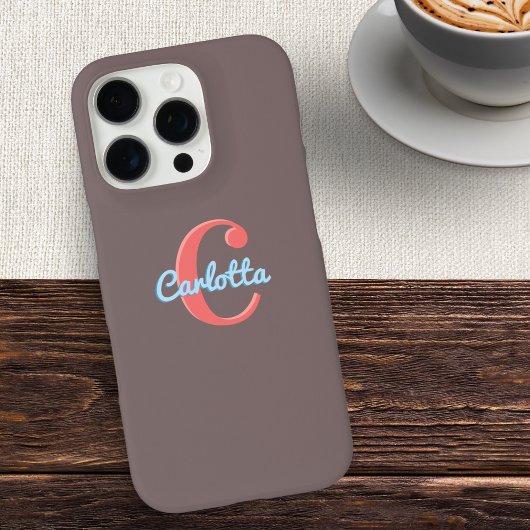 モノグラムイニシャルモカブラウンおしゃれデザイン Case-Mate iPhoneケース