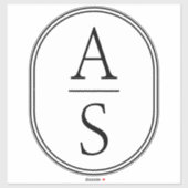 モノグラムイニシャルモダンシンプル荷物 シール (シート)